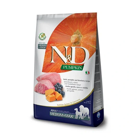 N&D GF Pumpkin Dog Adult M/L Lamb & Blueberry